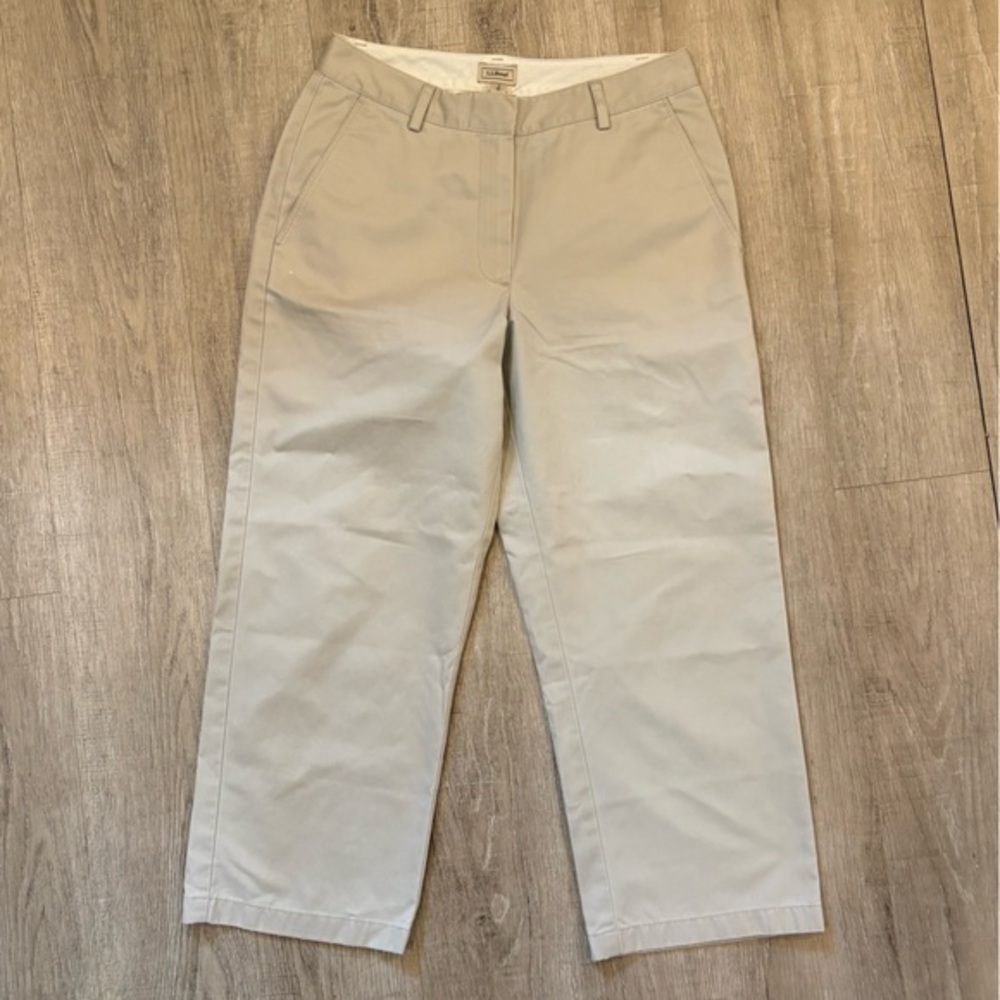 L.L. Bean Women's Light Tan 100% Supima Cotton Crop Pants 4P